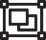 Icon representing transparency in operations, a square with overlapping squares inside